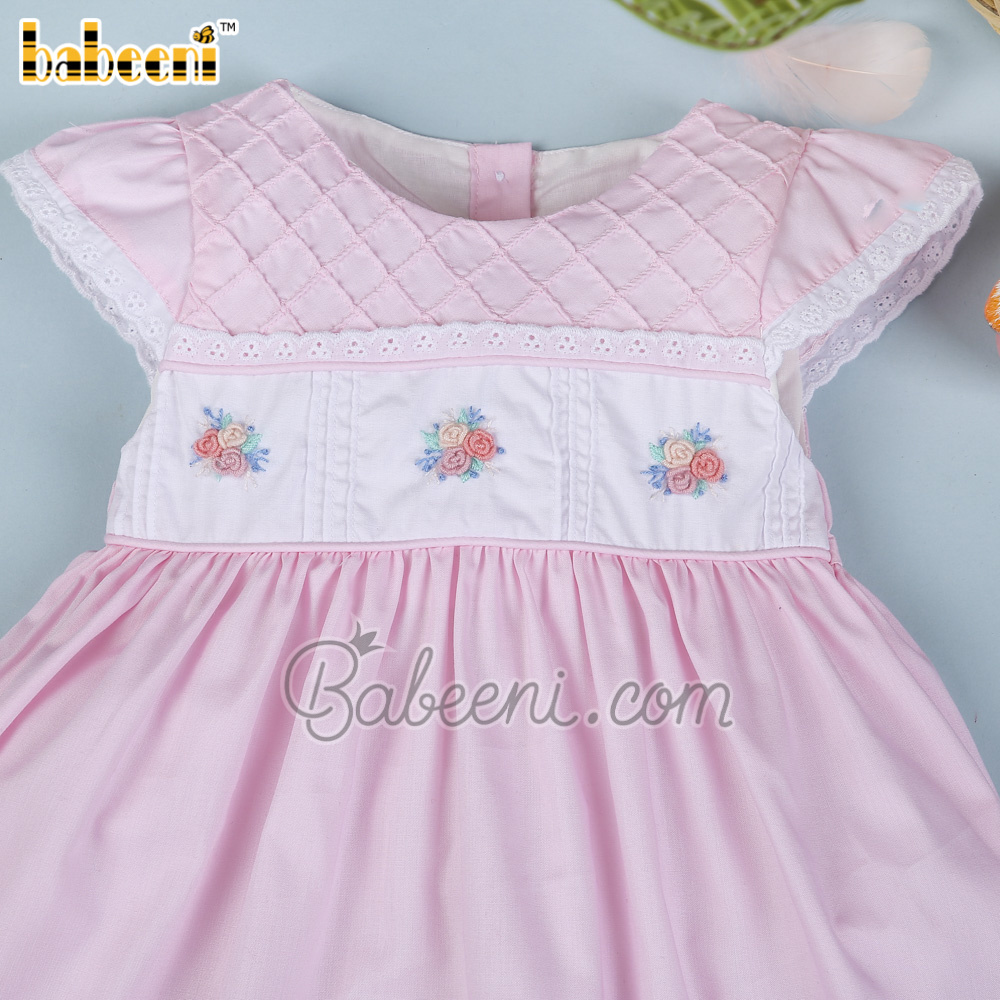 Geometric smocking baby bubble OEM ODM kids smock dress customized hand made embroidery wholesale manufacturer - BB2705