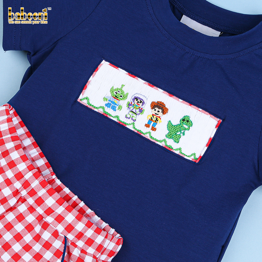 Smocked boy set cartoon figures OEM ODM baby boys' clothing sets customized wholesale manufacturer - BB1757