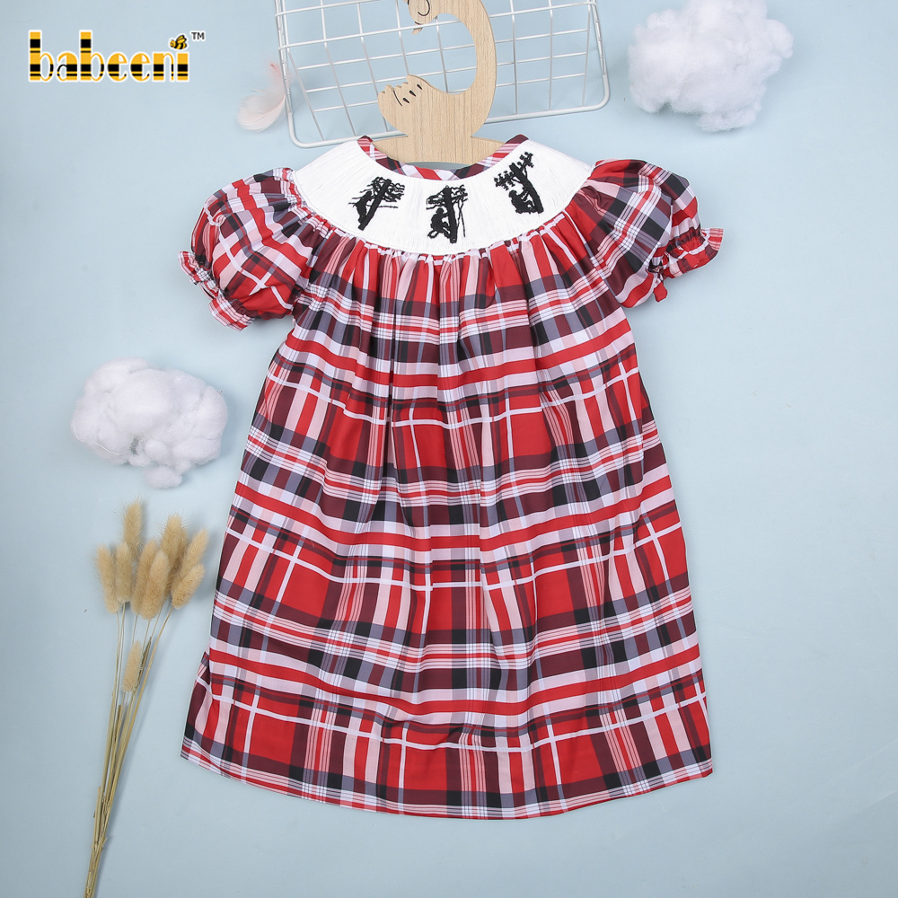 Lineman hand smocked baby dress OEM ODM kids smock dress customized hand made embroidery wholesale manufacturer - BB2956