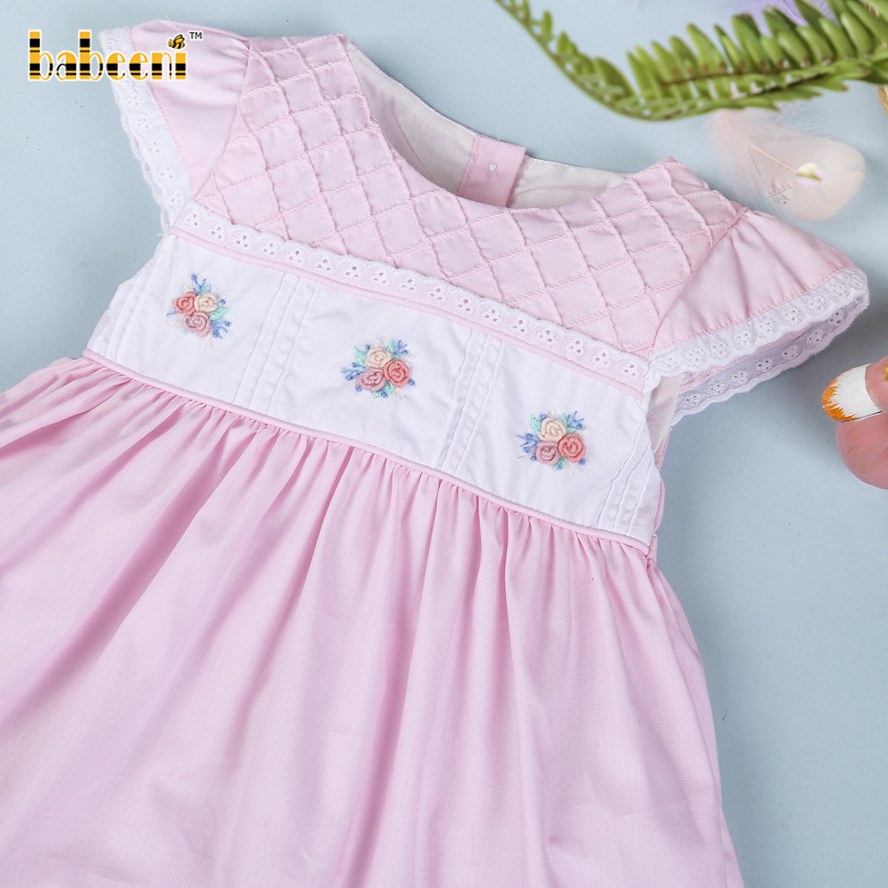 Geometric smocking baby bubble OEM ODM kids smock dress customized hand made embroidery wholesale manufacturer - BB2705