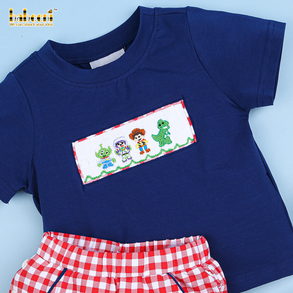 Smocked boy set cartoon figures OEM ODM baby boys' clothing sets customized wholesale manufacturer - BB1757