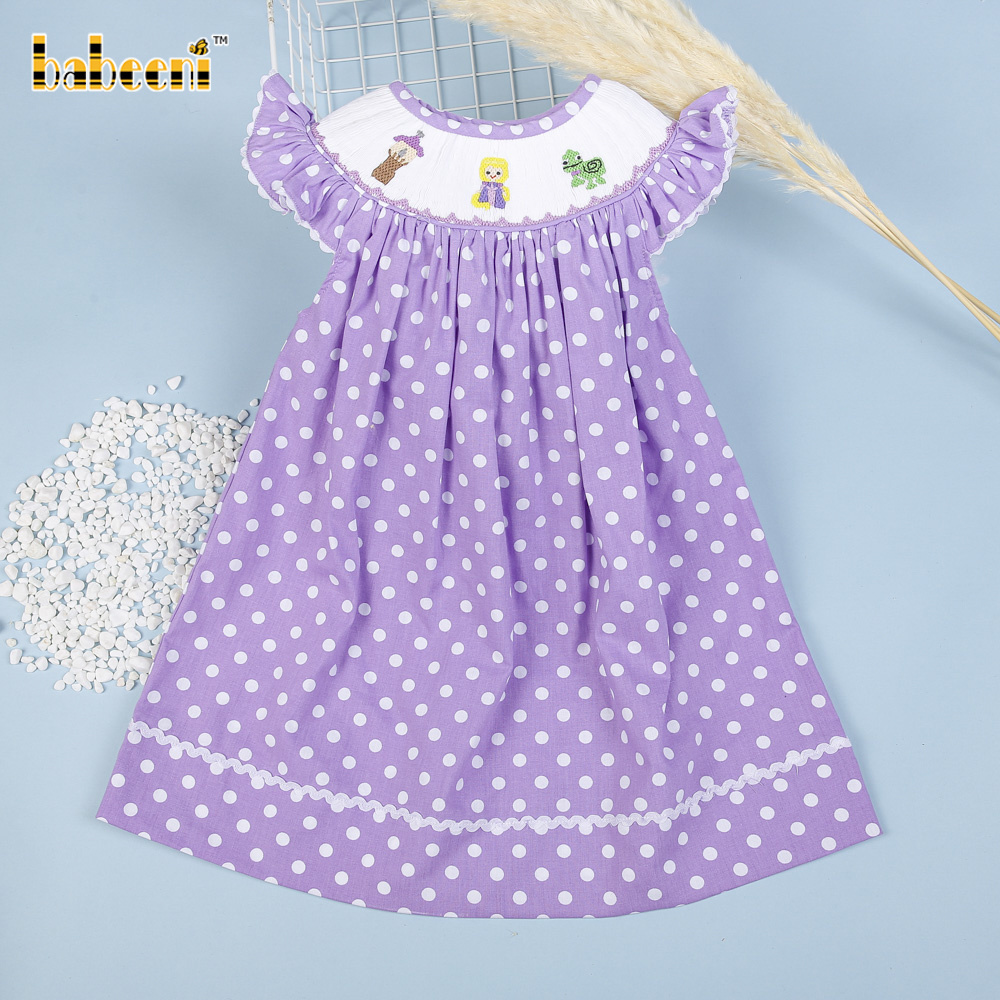 Hand smocked princess baby bishop dress OEM ODM kids smock dress customized in stock wholesale manufacturer - BB2634