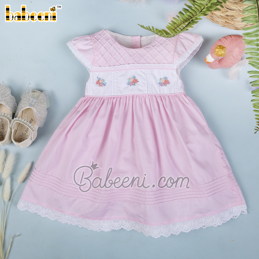 Geometric smocking baby bubble OEM ODM kids smock dress customized hand made embroidery wholesale manufacturer - BB2705