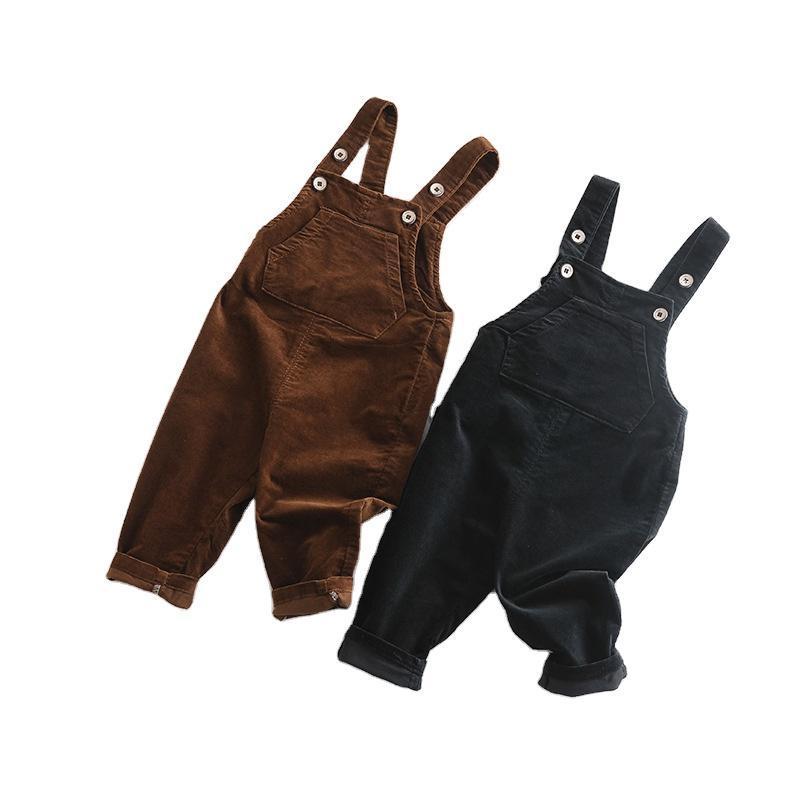 2021 New Spring Autumn Baby Clothes Korean Style Kids Clothing Boys Girls Trousers Kids Corduroy Overalls