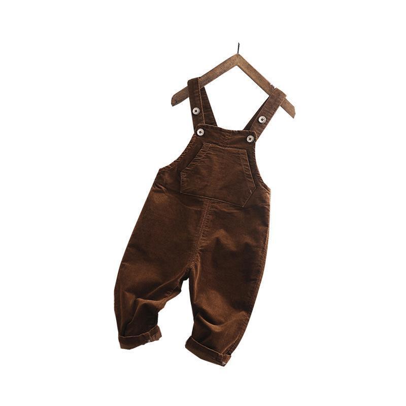 2021 New Spring Autumn Baby Clothes Korean Style Kids Clothing Boys Girls Trousers Kids Corduroy Overalls