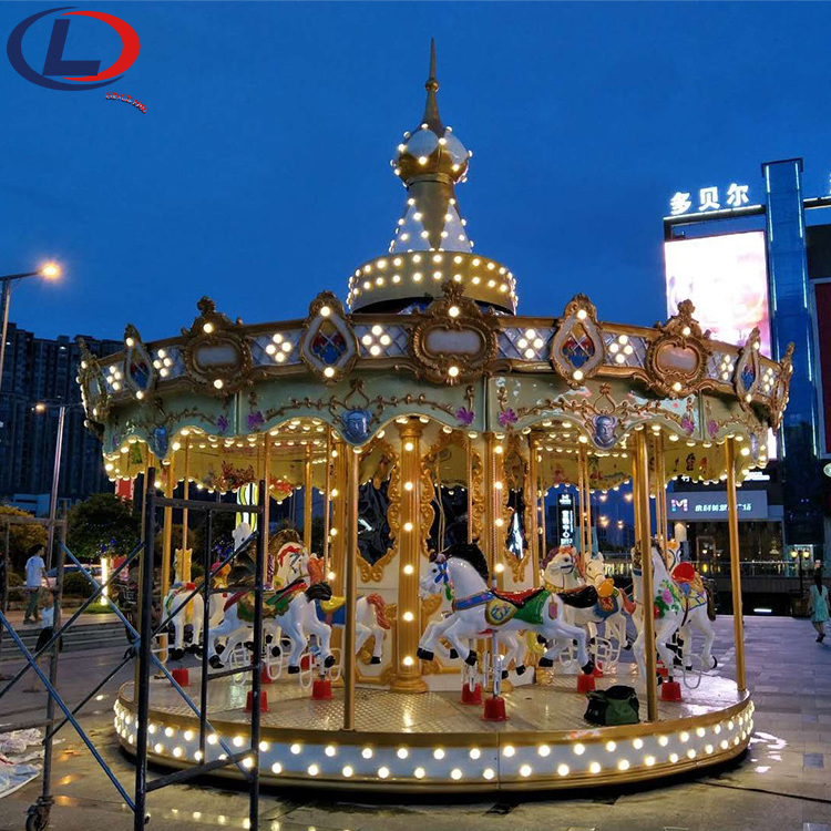 Playground Amusement Game Amusement Equipment Carousel Amusement Park Rides Merry Go Round Horse for sale