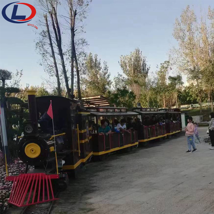 Outdoor Playground Amusement Park Rides Kids Tourist Electric Track Train For Sale