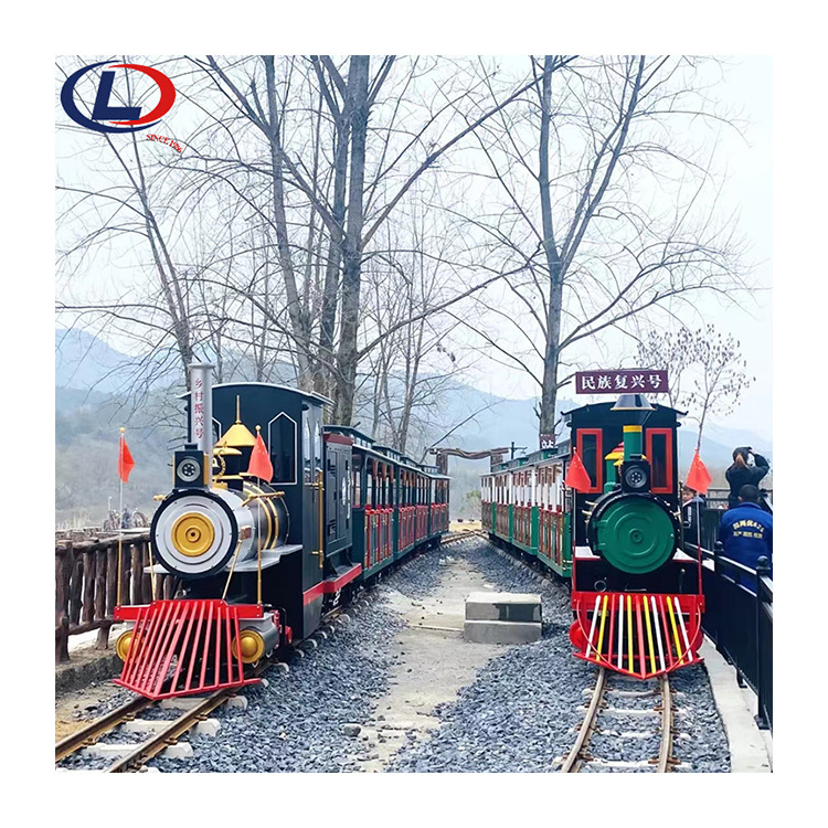 Outdoor Playground Amusement Park Rides Kids Tourist Electric Track Train For Sale