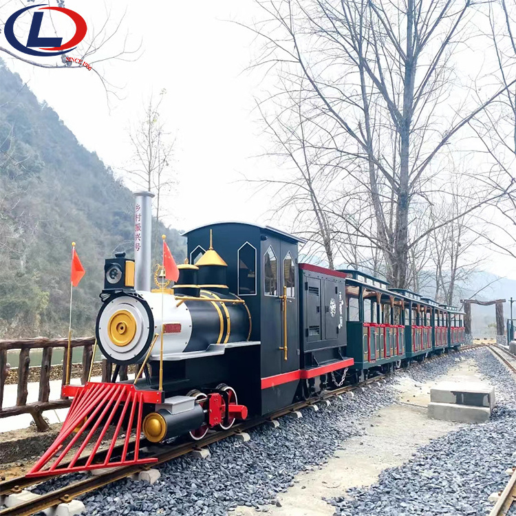 Outdoor Playground Amusement Park Rides Kids Tourist Electric Track Train For Sale