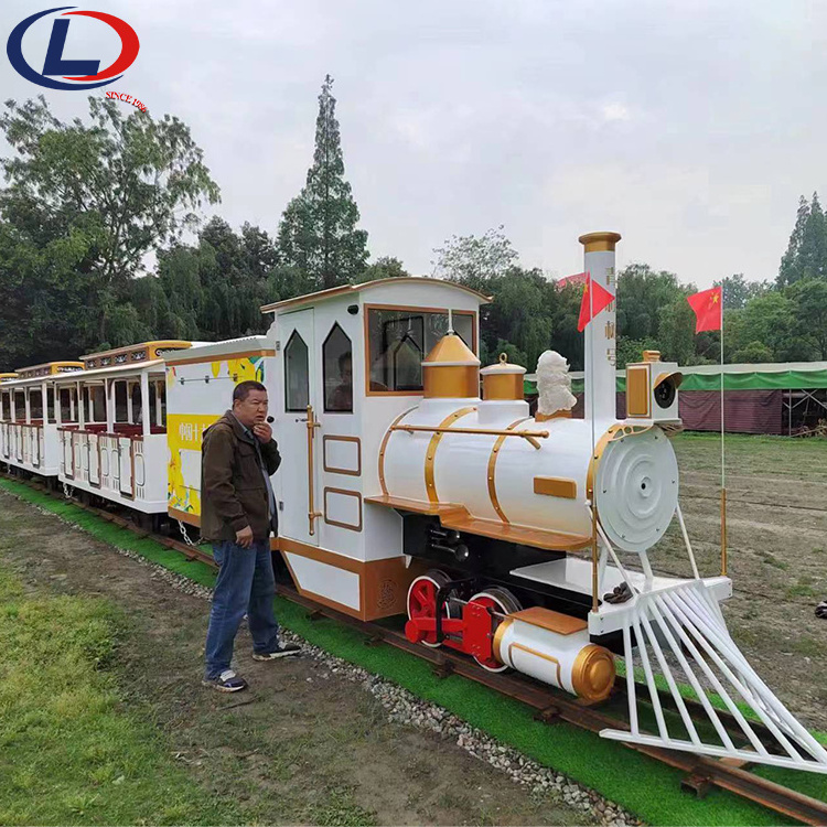 Outdoor Playground Amusement Park Rides Kids Tourist Electric Track Train For Sale