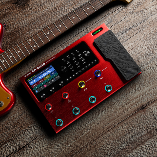 Valeton GP200 Guitar Bass Amp Red Modeling IR Simulation Multi-Effects with Power Adapter Pedal Guitar Effects