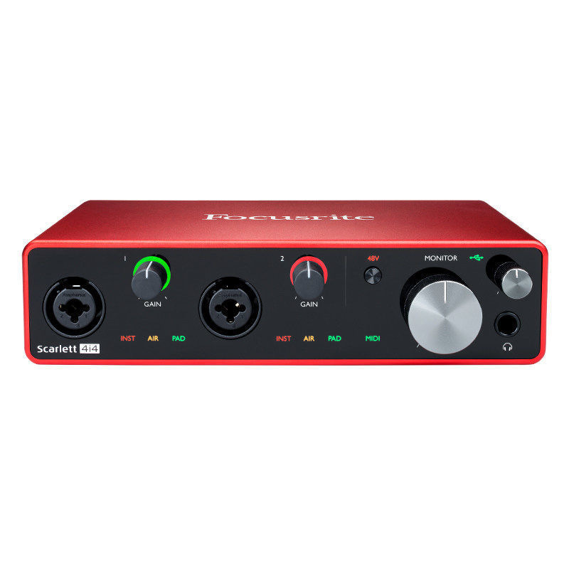 Focusrite Scarlett 4i4 3rd Gen Recording Sound Card 4 in4 Out USB Audio Interface Recording Guitar Bass Sound Card