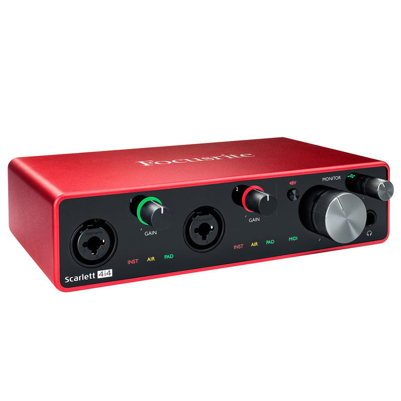 Focusrite Scarlett 4i4 3rd Gen Recording Sound Card 4 in4 Out USB Audio Interface Recording Guitar Bass Sound Card