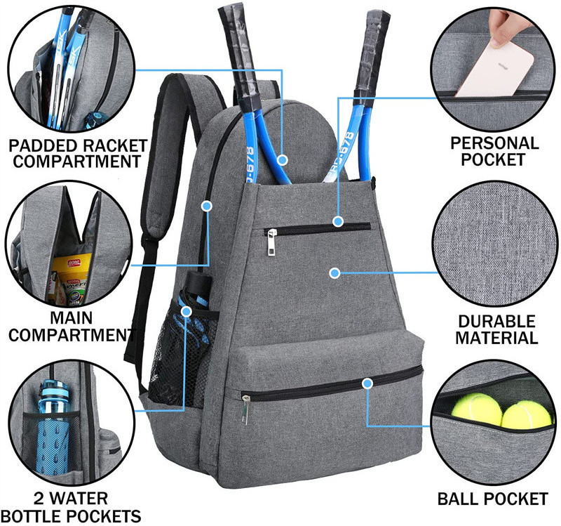 Sports Carrying Tennis Backpack Large Tennis Bags for Women and Men