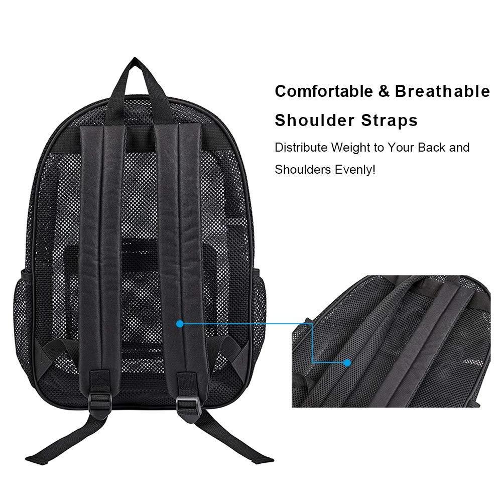 Heavy Duty Semi-Transparent Mesh Backpack College Student Backpack for Commuting, Swimming, Travel, Beach, Outdoor Sports