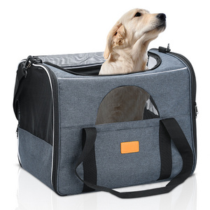 Wholesale Breathable Car Seat Dog Bag Carriers Foldable Travel Small Pet Carrier Bag Travel Soft Bag