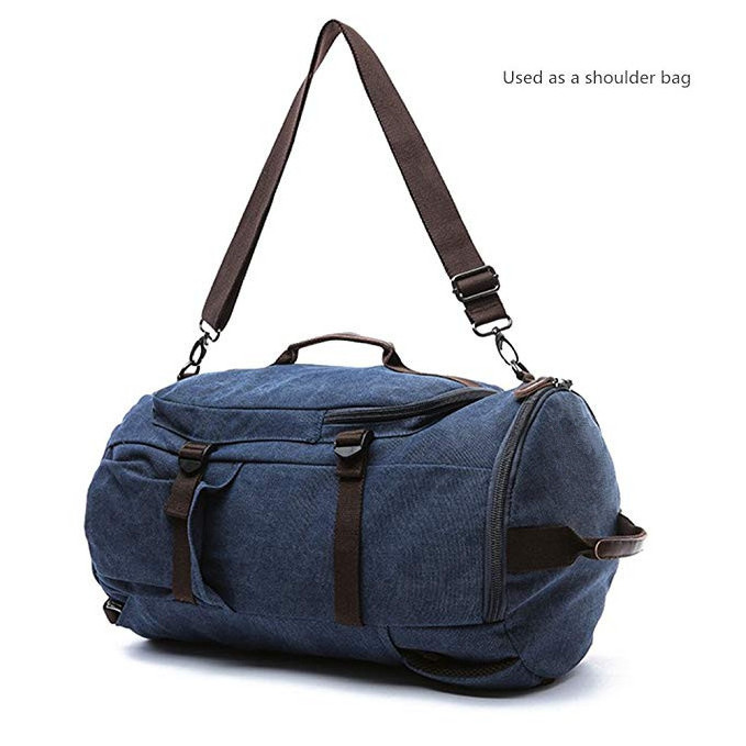 Canvas School Bag Vintage Travel Backpack Large Laptop Bags Convertible Shoulder Rucksack