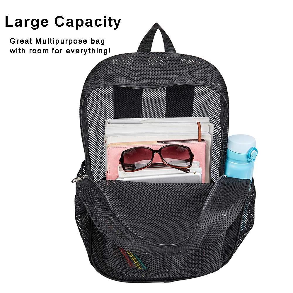 Heavy Duty Semi-Transparent Mesh Backpack College Student Backpack for Commuting, Swimming, Travel, Beach, Outdoor Sports