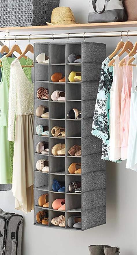 Shenzhen Custom 30 Section Shoe Shelves Hanging Closet Organizer