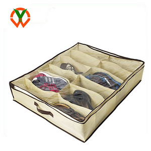 12 Pairs Shoes Organizer Holder custom Under Bed Closet Storage Fabric Bag Box