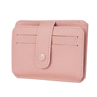 Women leather RFID blocking slim credit card case travel wallet bag