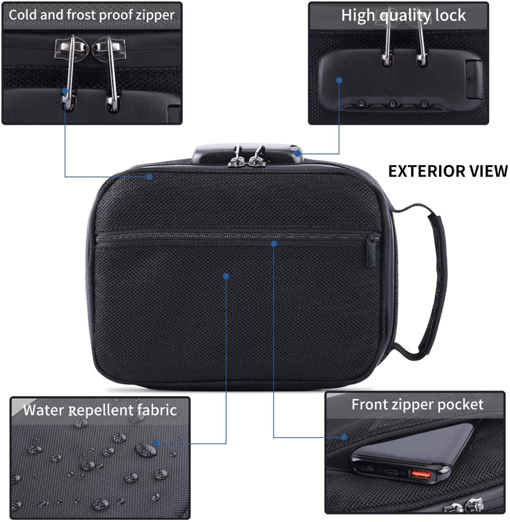 Travel Custom Waterproof odor proof activated carbon lined smellproof stash tobacco smell proof bag case With Combination Lock