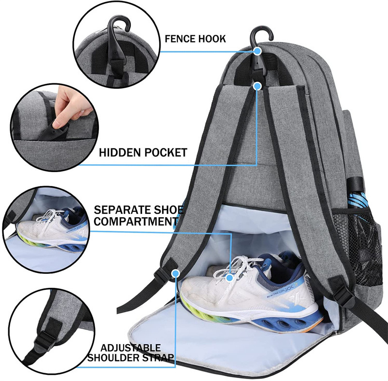 Sports Carrying Tennis Backpack Large Tennis Bags for Women and Men