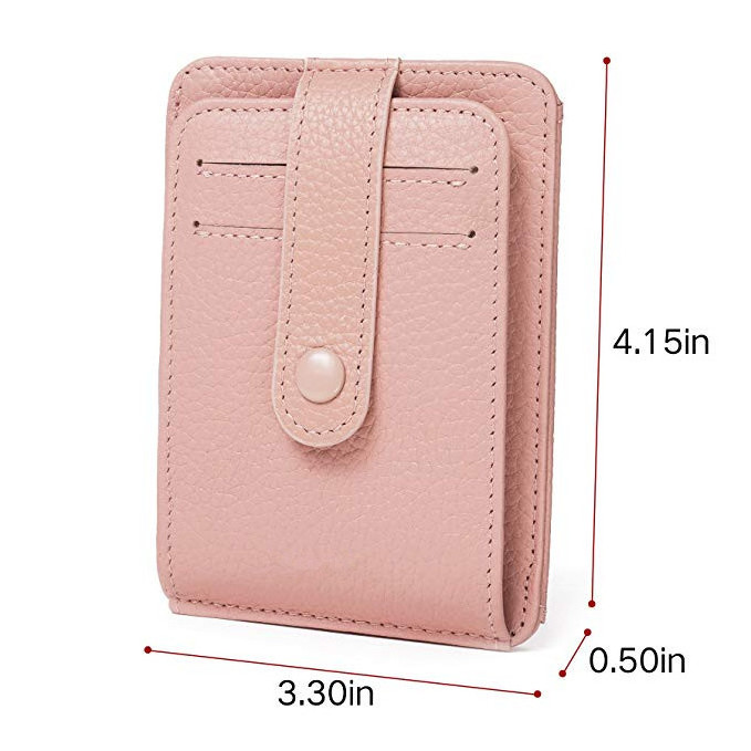 Women leather RFID blocking slim credit card case travel wallet bag