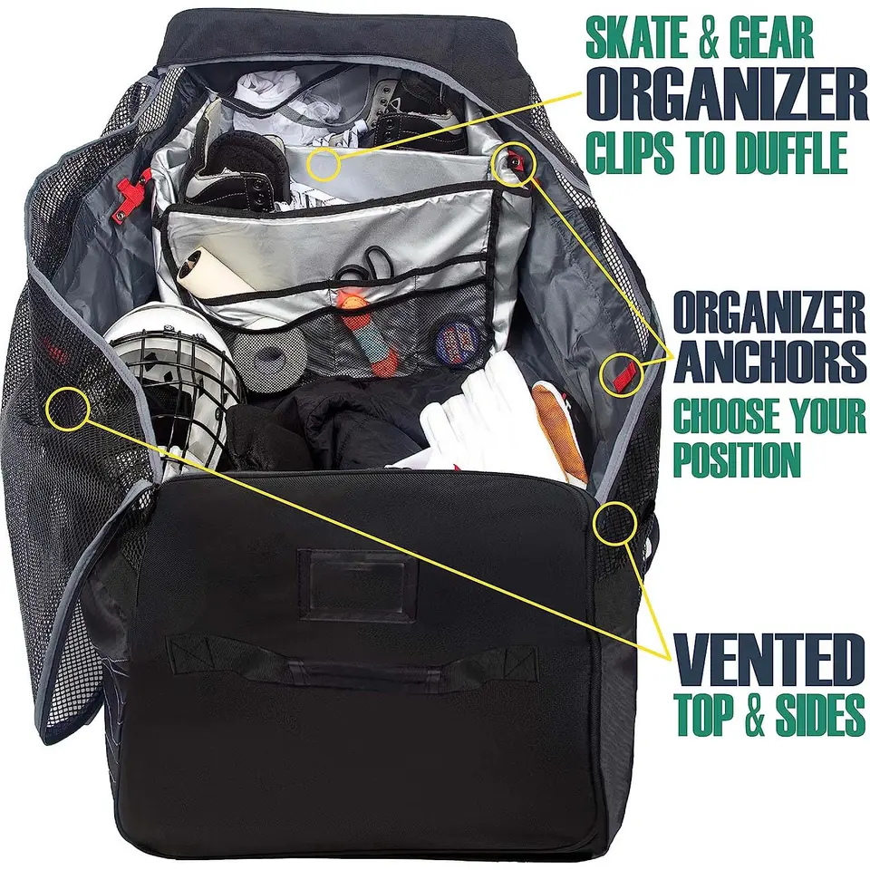 Convenient Hockey Equipment Bag Travel Sports Luggage Organizer Durable Breathable Field Ice Hockey Bag