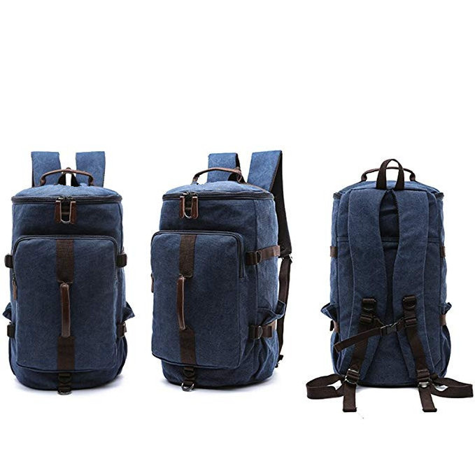 Canvas School Bag Vintage Travel Backpack Large Laptop Bags Convertible Shoulder Rucksack