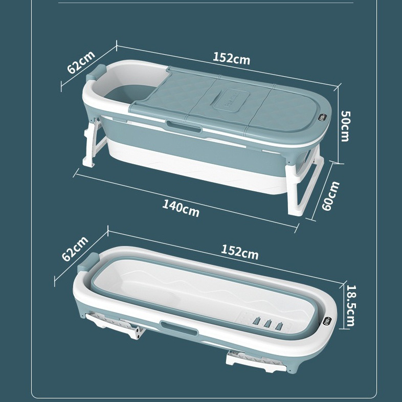 Foldable Adult bath tub Bathtub for children bucket large size folding bathtub family thickened portable with Lid Handle Drain