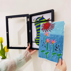 Flip over photo frame swing table wooden popular children's art picture frame solid wood oil picture frame