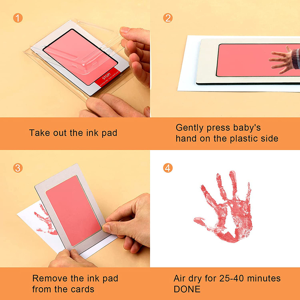 Newborn Baby DIY Hand and Footprint Keepsake Kit 9 x 3 inches  Colorful Ink Pads Pet Paw  Clean Touch Ink Pad