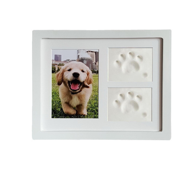 2023 Hot Sale  Black Wood Gift Pet Paw Print  Clean Ink Imprint Kit Pet Memorial Photo Frame