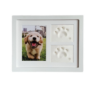 2023 Hot Sale  Black Wood Gift Pet Paw Print  Clean Ink Imprint Kit Pet Memorial Photo Frame