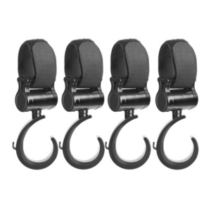 Wholesale Baby Stroller Hook Universal Diaper Bag Hook for Stroller 360 Degree Rotation Large Stroller Hooks for Shopping