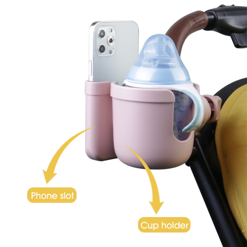 Stroller Cup Holder With Phone Holder Baby Stroller Organizer Universal Bottle Drink Holder Stroller Accessories