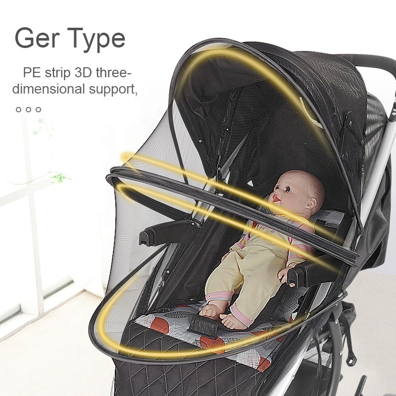 Multi-Purpose Polyester Cradle Bed Mosquito Net For Stroller