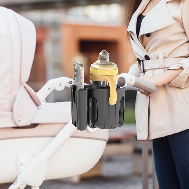 Hot Selling Stroller Accessories Cup Holder For Stroller 360 Degrees Rotating with Phone Holder Stroller Cup Holder