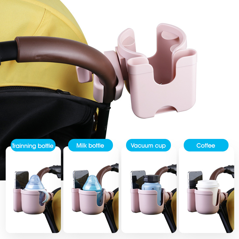 Stroller Cup Holder With Phone Holder Baby Stroller Organizer Universal Bottle Drink Holder Stroller Accessories