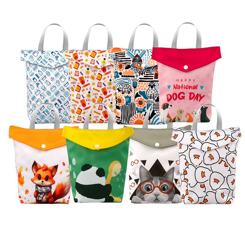 20*25cm/25*30cm panda polyester baby wet bags waterproof for swimsuit travel diaper nappy storage bag