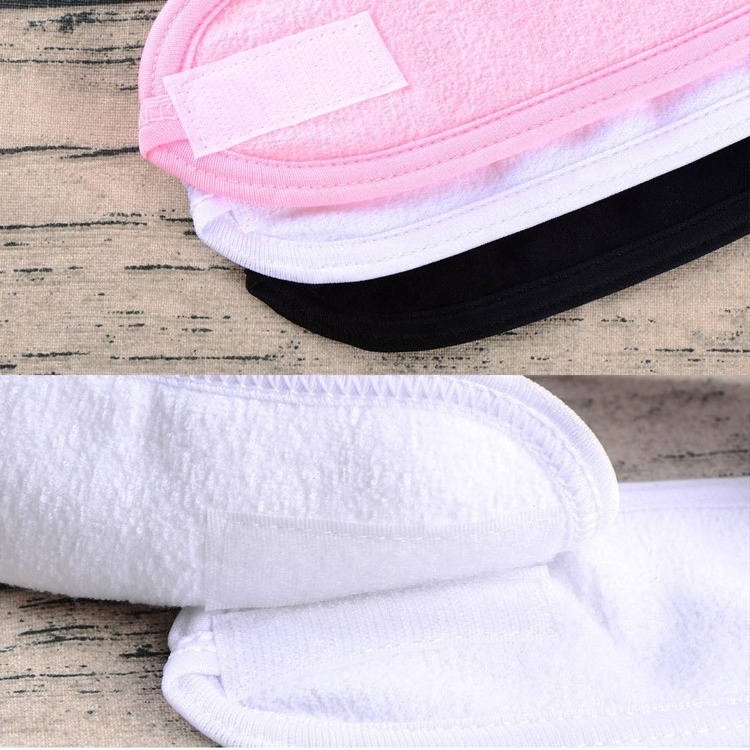 Facial Spa Headband 2  Pcs Makeup Shower Bath Wrap Sport Headband Terry Cloth Adjustable Stretch Towel with Magic Tape