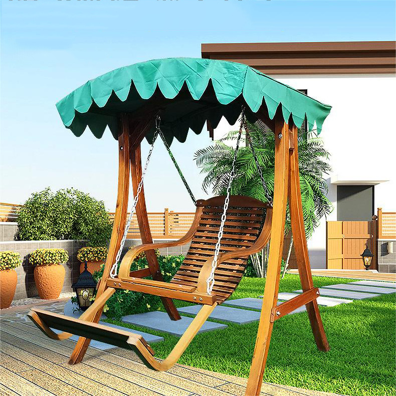 Natural Design Garden Wooden Swing Bench With Rocking Seat