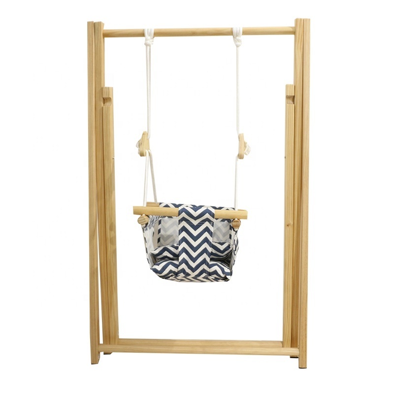 Secure Canvas Wooden Baby Hanging Swing Indoor Hammock Kids Toys Swings