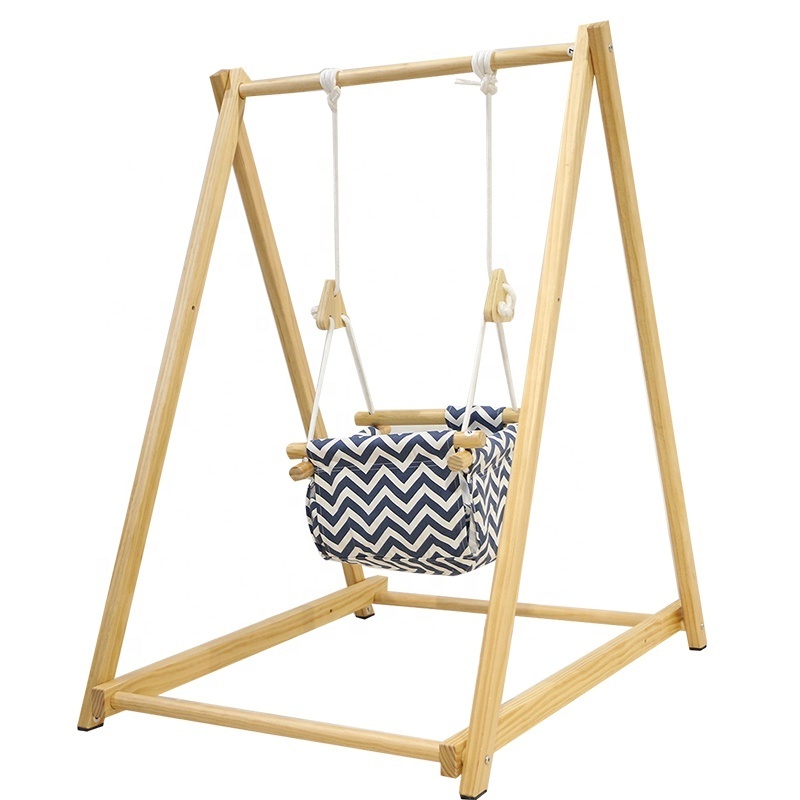 Secure Canvas Wooden Baby Hanging Swing Indoor Hammock Kids Toys Swings