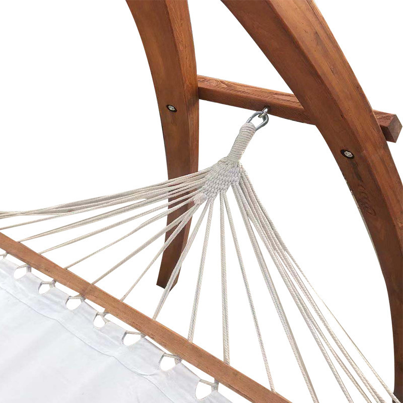 Outdoor Canvas Wood Camping Swing Chair Hammock Stand