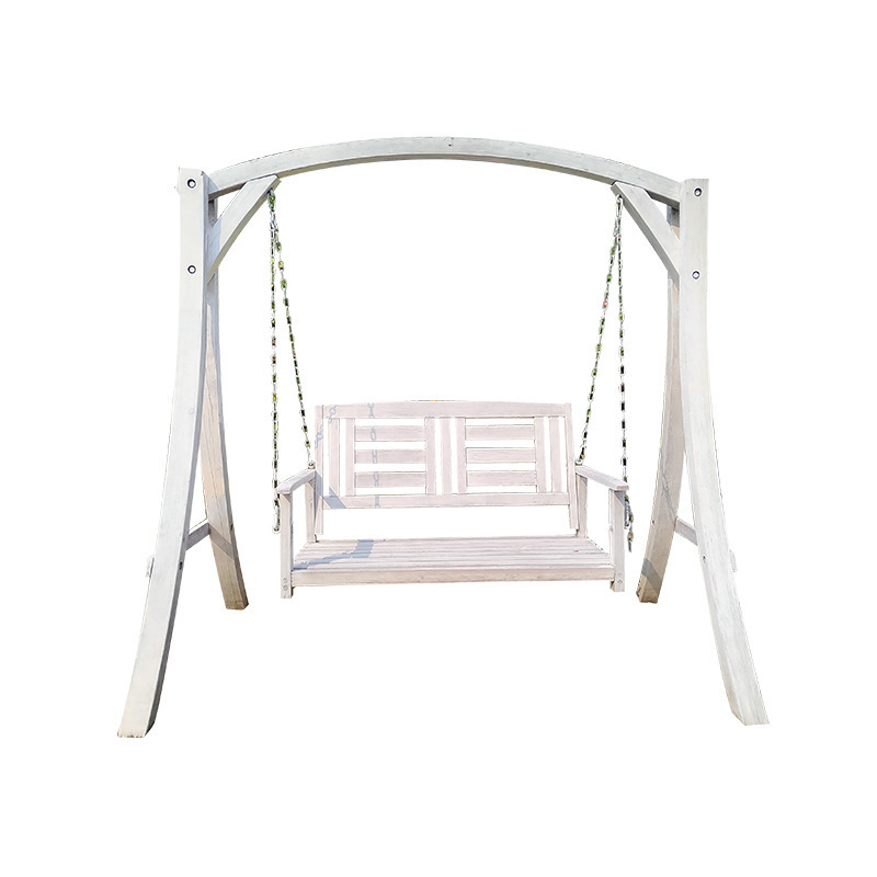 Garden Wooden Two Seat Folding Rocking Hanging Swing Chairs Stand