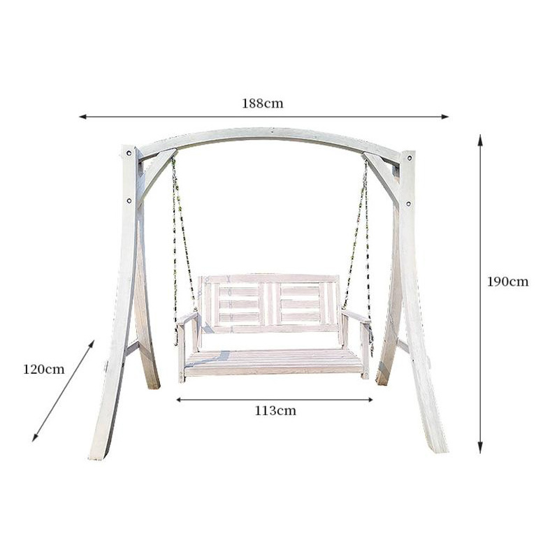 Garden Wooden Two Seat Folding Rocking Hanging Swing Chairs Stand