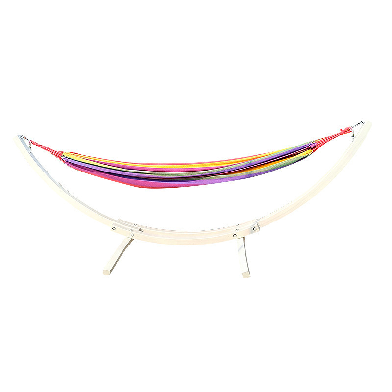 Garden Hammock With Wooden Arc Stand Outdoor Personal Sun Swing Bed Seat