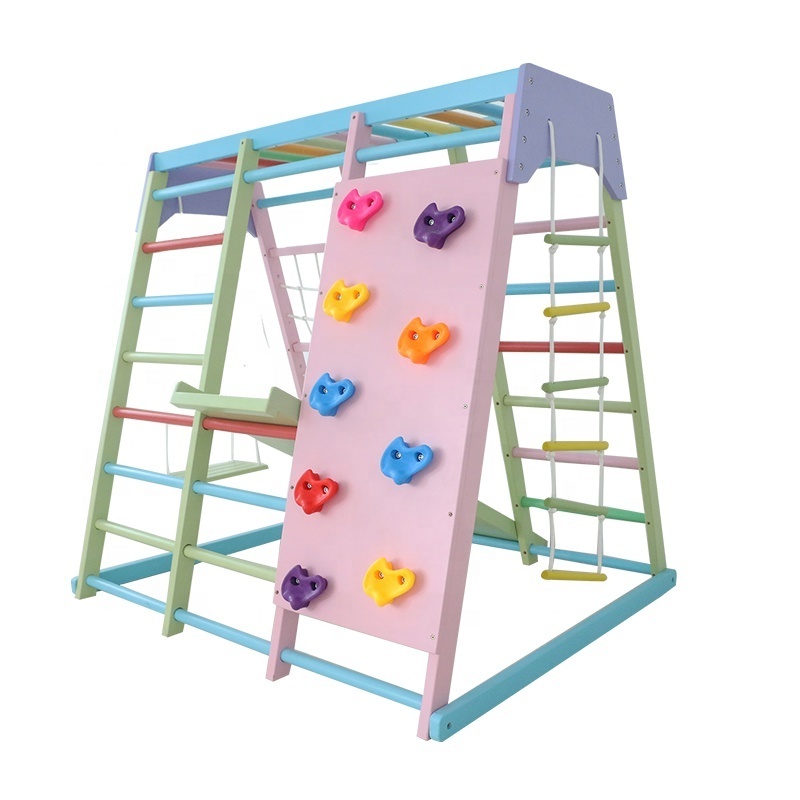 Wholesale Children Toddler Kids Jungle Gym Equipment Climbing Slide Kit Rock Climbing Wall for Kids Indoor Outdoor